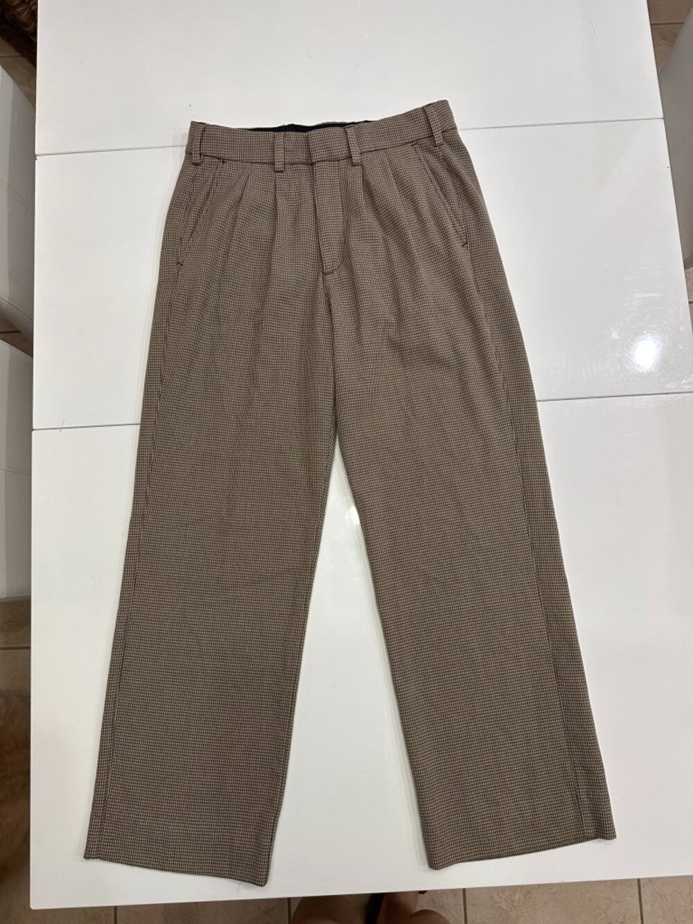 Abercrombie & Fitch Brown Houndstooth Trousers